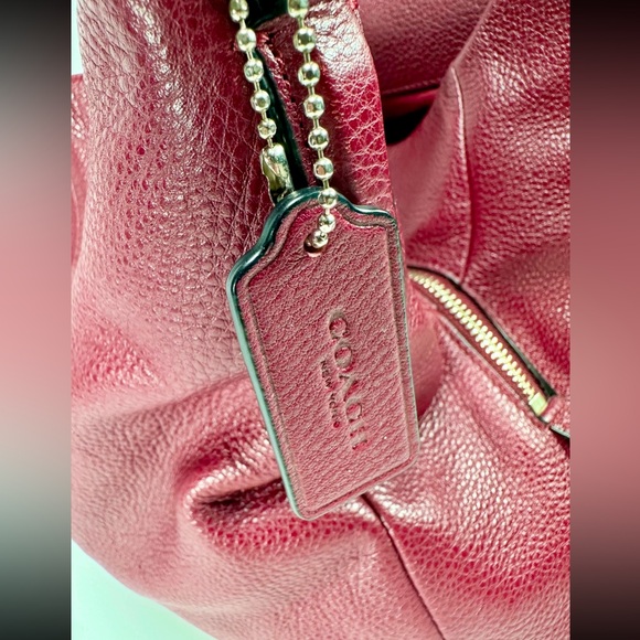 Coach Phoebe Shoulder Bag Pebble Leather in Magenta Red - Picture 10 of 16